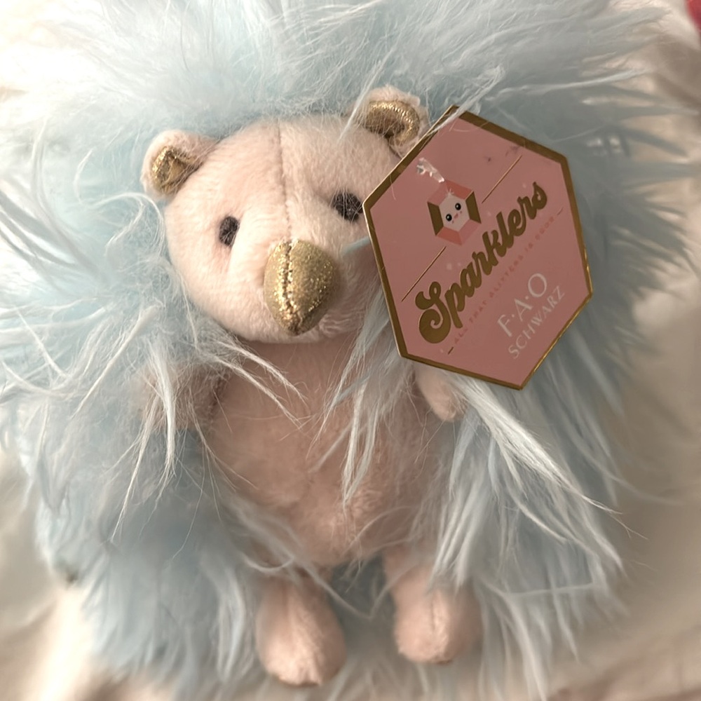 FAO Schwartz Sparklers BLUE Hedgehog Plush Toy. NWT - Picture 10 of 15